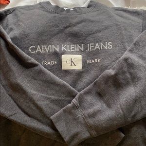 grey Calvin Klein crew neck sweater!